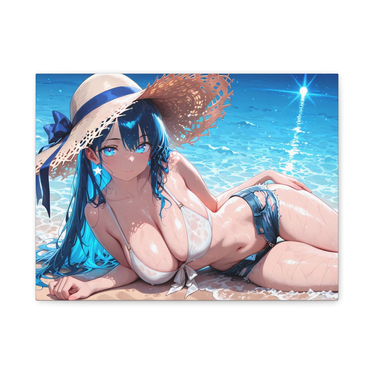 Canvas Print Anime Waifu Beach Wall Art