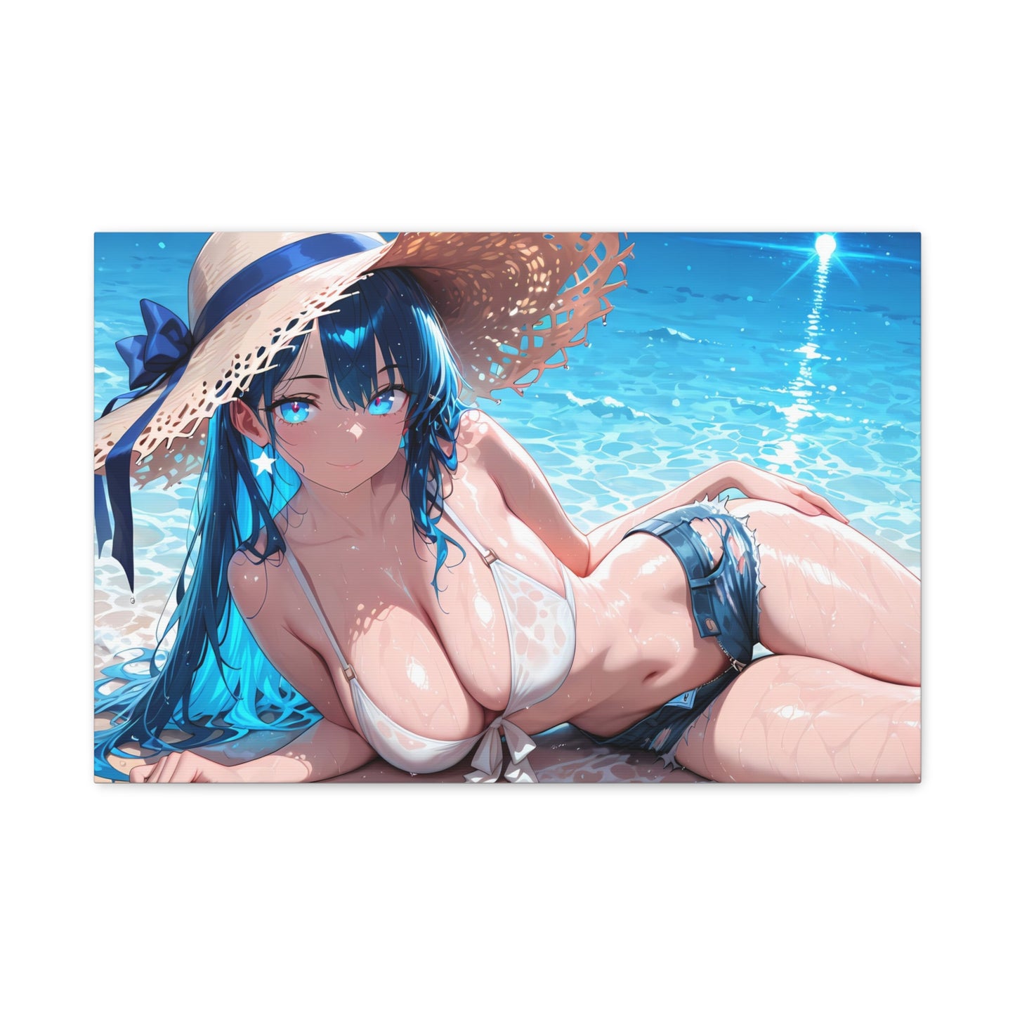 Canvas Print Anime Waifu Beach Wall Art