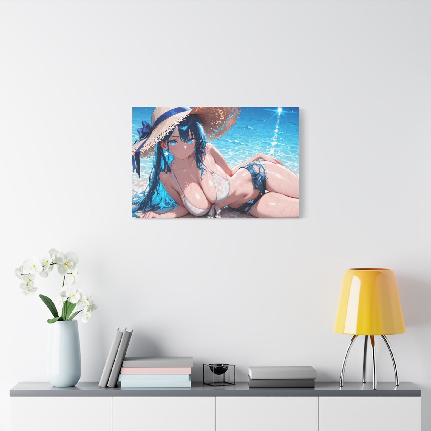 Canvas Print Anime Waifu Beach Wall Art