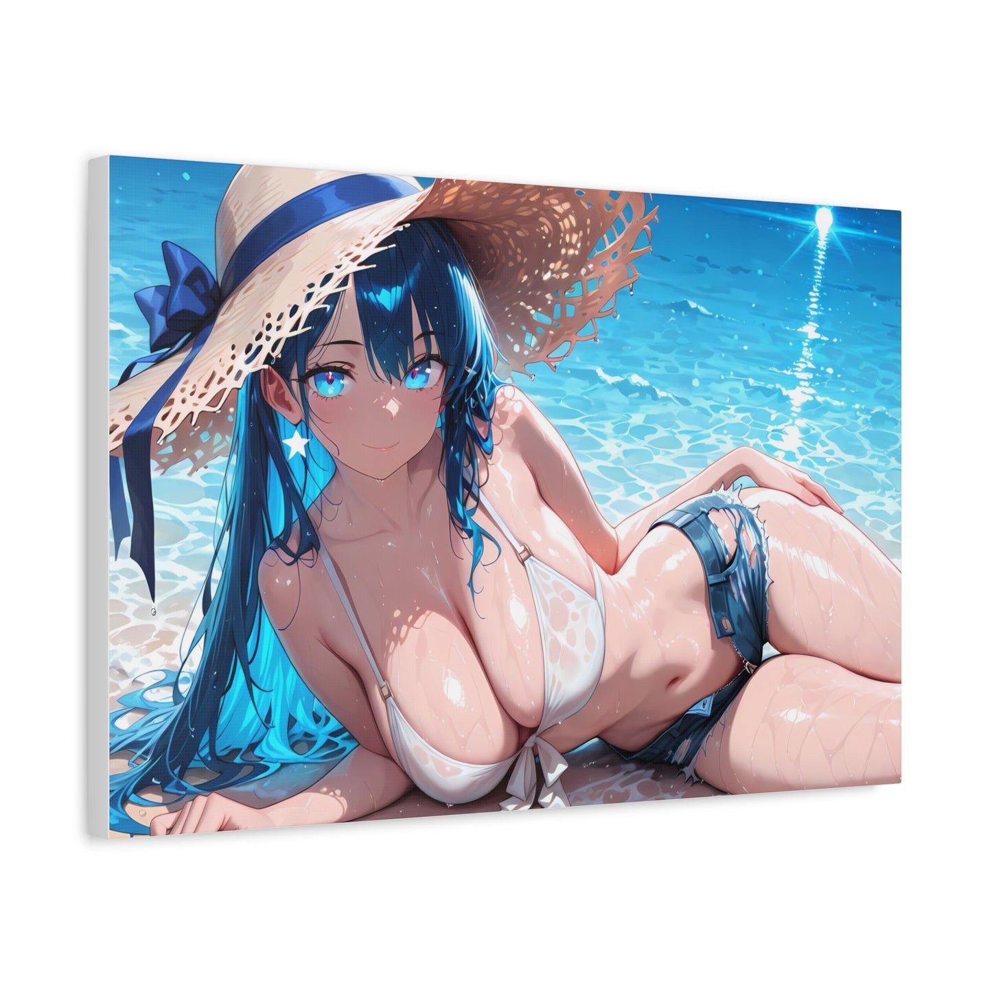 Canvas Print Anime Waifu Beach Wall Art
