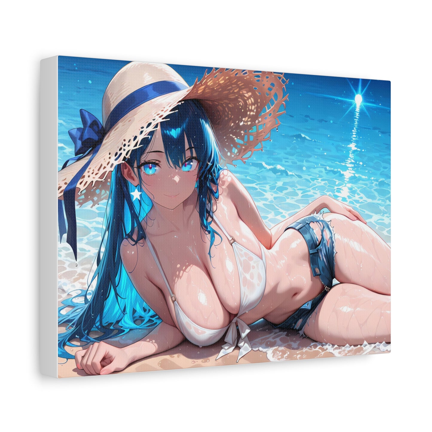 Canvas Print Anime Waifu Beach Wall Art