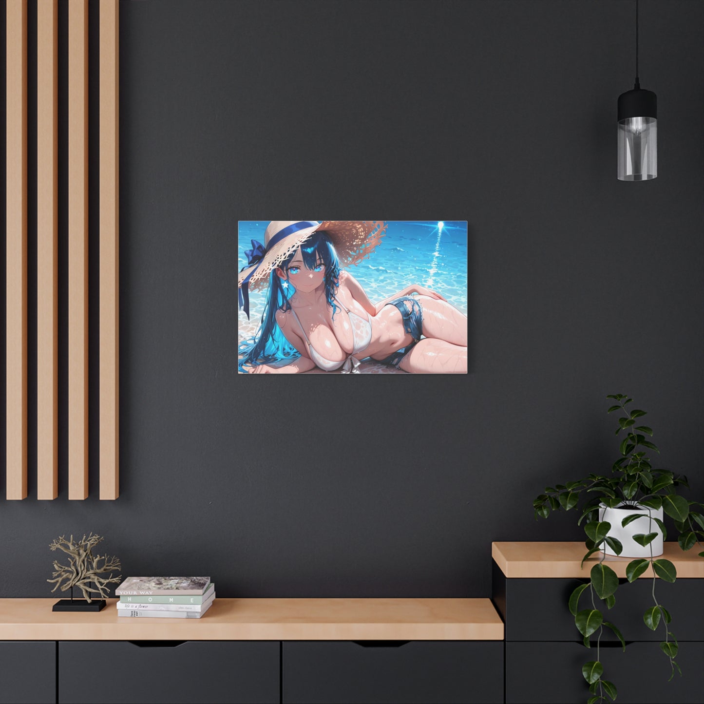 Canvas Print Anime Waifu Beach Wall Art