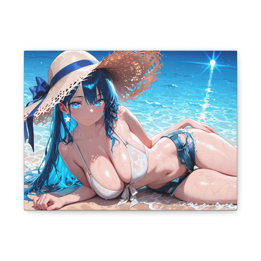 Canvas Print Anime Waifu Beach Wall Art